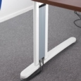 TR10 deluxe right hand ergonomic desk 1800mm - white frame and oak top