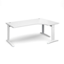 TR10 deluxe right hand ergonomic desk 1800mm - white frame and white top