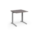 TR10 height settable straight desk 800mm x 800mm - silver frame and grey oak top