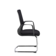 Toto black mesh back visitors chair with black fabric seat and chrome cantilever frame