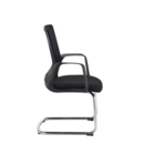 Toto black mesh back visitors chair with black fabric seat and chrome cantilever frame