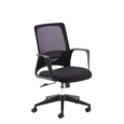 Toto black mesh back operator chair with black fabric seat and black base
