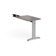 TR10 single return desk 800mm x 600mm - silver frame and grey oak top