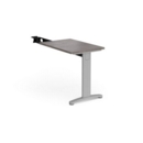 TR10 single return desk 800mm x 600mm - silver frame and grey oak top