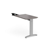 TR10 single return desk 800mm x 600mm - silver frame and grey oak top