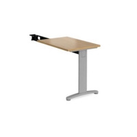 TR10 single return desk 800mm x 600mm - silver frame and oak top