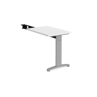 TR10 single return desk 800mm x 600mm - silver frame and white top