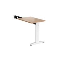 TR10 single return desk 800mm x 600mm - white frame and beech top