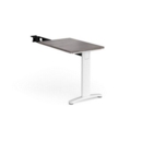 TR10 single return desk 800mm x 600mm - white frame and grey oak top