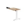 TR10 single return desk 800mm x 600mm - white frame and oak top
