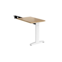 TR10 single return desk 800mm x 600mm - white frame and oak top
