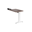 TR10 single return desk 800mm x 600mm - white frame and walnut top