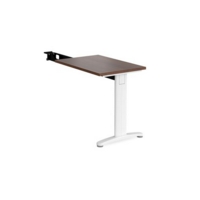 TR10 single return desk 800mm x 600mm - white frame and walnut top