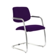 Tuba chrome cantilever frame conference chair with half upholstered back - Tarot Purple
