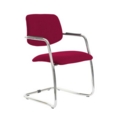 Tuba chrome cantilever frame conference chair with half upholstered back - Diablo Pink