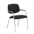 Tuba chrome 4 leg frame conference chair with half upholstered back - Havana Black