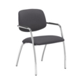 Tuba chrome 4 leg frame conference chair with half upholstered back - Blizzard Grey