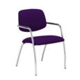 Tuba chrome 4 leg frame conference chair with half upholstered back - Tarot Purple