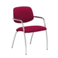 Tuba chrome 4 leg frame conference chair with half upholstered back - Diablo Pink