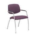 Tuba chrome 4 leg frame conference chair with half upholstered back - Bridgetown Purple