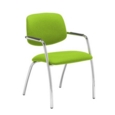 Tuba chrome 4 leg frame conference chair with half upholstered back - Madura Green