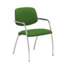 Tuba chrome 4 leg frame conference chair with half upholstered back - Lombok Green