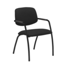 Tuba black 4 leg frame conference chair with half upholstered back - Havana Black