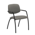 Tuba black 4 leg frame conference chair with half upholstered back - Slip Grey
