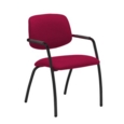 Tuba black 4 leg frame conference chair with half upholstered back - Diablo Pink