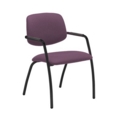 Tuba black 4 leg frame conference chair with half upholstered back - Bridgetown Purple