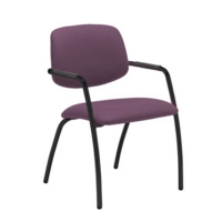 Tuba black 4 leg frame conference chair with half upholstered back - Bridgetown Purple