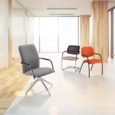 Tuba chrome cantilever frame conference chair with fully upholstered back - Bridgetown Purple