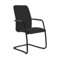 Tuba black cantilever frame conference chair with fully upholstered back - Havana Black
