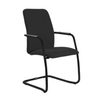 Tuba black cantilever frame conference chair with fully upholstered back - Havana Black