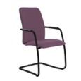 Tuba black cantilever frame conference chair with fully upholstered back - Bridgetown Purple