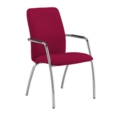 Tuba chrome 4 leg frame conference chair with fully upholstered back - Diablo Pink