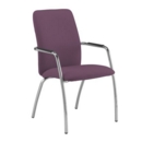 Tuba chrome 4 leg frame conference chair with fully upholstered back - Bridgetown Purple