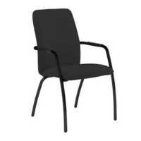 Tuba black 4 leg frame conference chair with fully upholstered back - Havana Black
