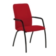 Tuba black 4 leg frame conference chair with fully upholstered back - Panama Red