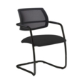 Tuba black cantilever frame conference chair with half mesh back - Havana Black