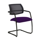 Tuba black cantilever frame conference chair with half mesh back - Tarot Purple