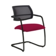 Tuba black cantilever frame conference chair with half mesh back - Diablo Pink