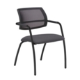Tuba black 4 leg frame conference chair with half mesh back - Blizzard Grey