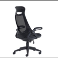 Tuscan mesh high back chair with head support - black