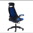 Tuscan high back fabric managers chair with head support - blue