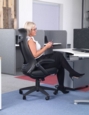 Tuscan high back managers chair with head support - black faux leather