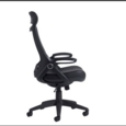 Tuscan high back managers chair with head support - black faux leather