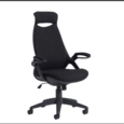 Tuscan high back fabric managers chair with head support - black
