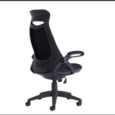 Tuscan high back fabric managers chair with head support - black