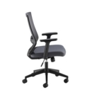 Travis grey mesh back operator chair with grey fabric seat and black base
